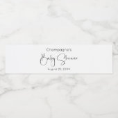 Étiquette Pour Bouteilles D'eau Baby shower de script moderne (Étiquettes simples)