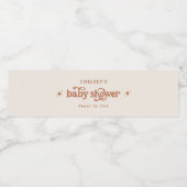 Étiquette Pour Bouteilles D'eau Baby shower de tonalité terrestre bohème personnal (Étiquettes simples)