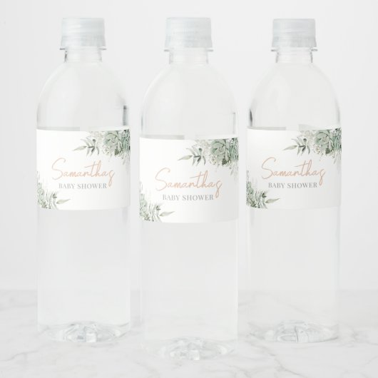 Étiquette Pour Bouteilles D'eau Baby shower de verdure Succulents (Bouteilles)