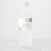 Étiquette Pour Bouteilles D'eau Baby shower de verdure Succulents (Devant)