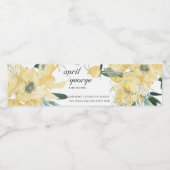 Étiquette Pour Bouteilles D'eau Baby shower D'EAU FLORALE CLAIR JAUNE (Étiquettes simples)