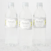 Étiquette Pour Bouteilles D'eau Baby shower d'éléphant jaune, gris blanc (Bouteilles)