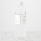 Étiquette Pour Bouteilles D'eau Baby shower d'éléphant rose à fleurs (Dos)