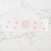 Étiquette Pour Bouteilles D'eau Baby shower d'éléphant rose à fleurs (Étiquettes simples)