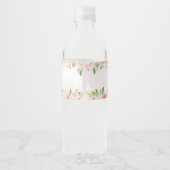 Étiquette Pour Bouteilles D'eau Baby shower d'éléphant rose vif (Dos)