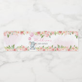 Étiquette Pour Bouteilles D'eau Baby shower d'éléphant rose vif (Étiquettes simples)