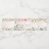 Étiquette Pour Bouteilles D'eau Baby shower d'éléphants floraux rose (Étiquettes simples)