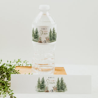 Étiquette Pour Bouteilles D'eau Baby shower des animaux forestiers