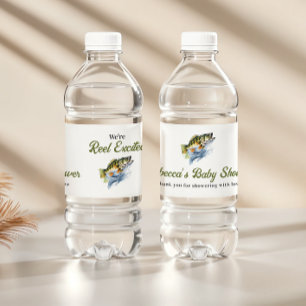Étiquette Pour Bouteilles D'eau Baby shower des pêcheurs de gros poissons de Reel