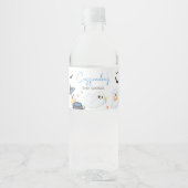 Étiquette Pour Bouteilles D'eau Baby shower d'Halloween Little Boo Bleu (Devant)