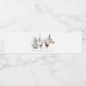 Étiquette Pour Bouteilles D'eau Baby shower d'hiver de cerfs de forêt (Étiquettes simples)
