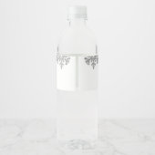 Étiquette Pour Bouteilles D'eau Baby shower d'hiver Silver Snowflake (Dos)