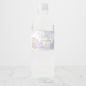 Étiquette Pour Bouteilles D'eau Baby shower d'ours d'hiver violet (Devant)