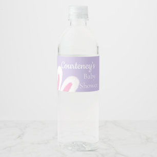 Étiquette Pour Bouteilles D'eau Baby shower duvet violet minimaliste