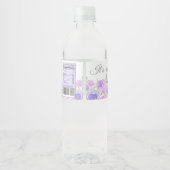 Étiquette Pour Bouteilles D'eau Baby shower éléphant de la fille pourpre de Boho (Dos)