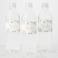 Baby shower en laiton Floral Bleu Pampas