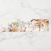 Étiquette Pour Bouteilles D'eau Baby shower fleur sauvage vert (Étiquettes simples)