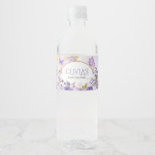 Étiquette Pour Bouteilles D'eau Baby shower floral enchanté (Devant)