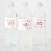 Étiquette Pour Bouteilles D'eau Baby shower floral rose (Bouteilles)