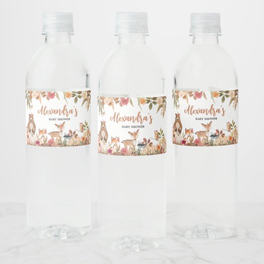 Étiquette Pour Bouteilles D'eau Baby shower forestier Floral Fall (Bouteilles)
