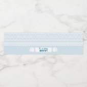 Étiquette Pour Bouteilles D'eau Baby shower Garçon Mariusgenser bleu (Étiquettes simples)