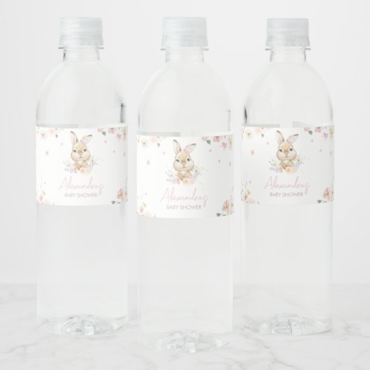 Étiquette Pour Bouteilles D'eau Baby shower lapin (Bouteilles)