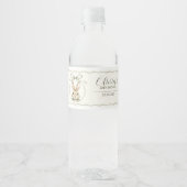 Étiquette Pour Bouteilles D'eau Baby Shower Lapin Gingham Sage (Devant)