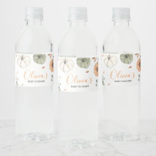 Étiquette Pour Bouteilles D'eau Baby Shower Minimaliste Un Petit Citrouille