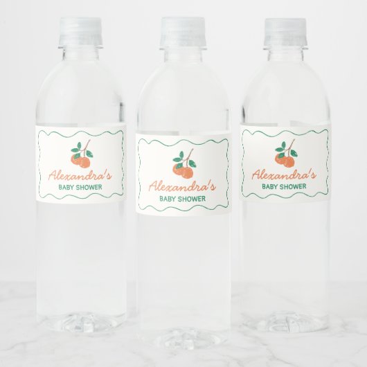 Étiquette Pour Bouteilles D'eau Baby shower moderne Citrus Little Cutie (Bouteilles)