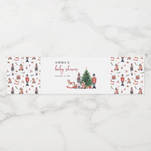 Étiquette Pour Bouteilles D'eau Baby shower Nutcracker (Étiquettes simples)