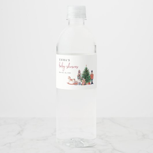 Étiquette Pour Bouteilles D'eau Baby shower Nutcracker (Devant)