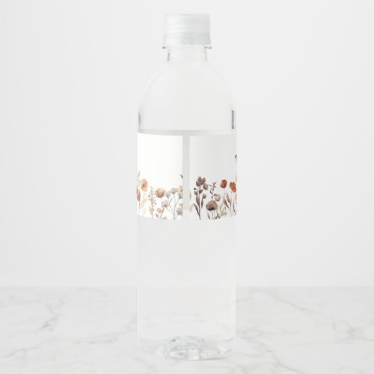 Étiquette Pour Bouteilles D'eau Baby shower papillon fleur sauvage (Dos)