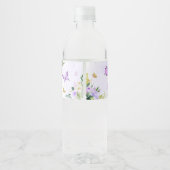 Étiquette Pour Bouteilles D'eau Baby shower papillon pourpre (Dos)