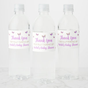 Étiquette Pour Bouteilles D'eau Baby shower papillon pourpre Favoriser