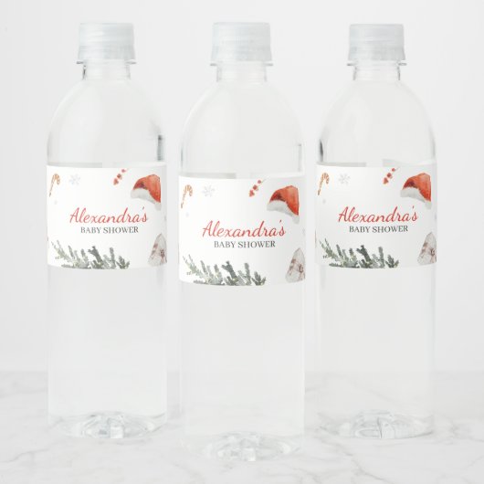 Étiquette Pour Bouteilles D'eau Baby shower père Noël (Bouteilles)