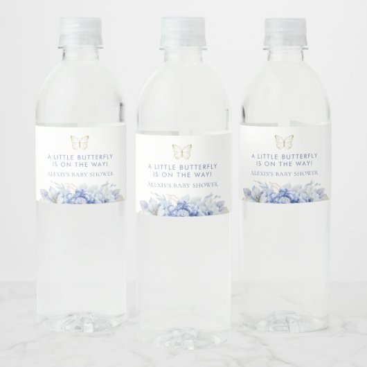 Étiquette Pour Bouteilles D'eau Baby shower petit papillon (Bouteilles)