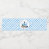 Étiquette Pour Bouteilles D'eau Baby shower phare bleu marine (Étiquettes simples)