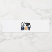 Étiquette Pour Bouteilles D'eau Baby shower plaid Bear Blue Buffalo (Étiquettes simples)