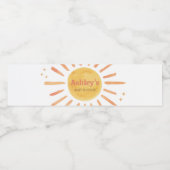 Étiquette Pour Bouteilles D'eau Baby shower Retro Boho Sunshine (Étiquettes simples)