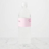 Étiquette Pour Bouteilles D'eau Baby shower rose (Dos)