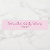 Étiquette Pour Bouteilles D'eau Baby shower rose (Étiquettes simples)