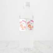 Étiquette Pour Bouteilles D'eau Baby shower rose, Baby Girl Douche (Dos)
