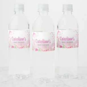 Étiquette Pour Bouteilles D'eau Baby Shower Rose sous la Mer