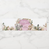 Étiquette Pour Bouteilles D'eau Baby shower Safari Boho Rose (Étiquettes simples)