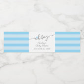 Étiquette Pour Bouteilles D'eau Baby shower simple Blue Heart Boy (Étiquettes simples)