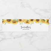 Étiquette Pour Bouteilles D'eau Baby shower tournesol (Étiquettes simples)