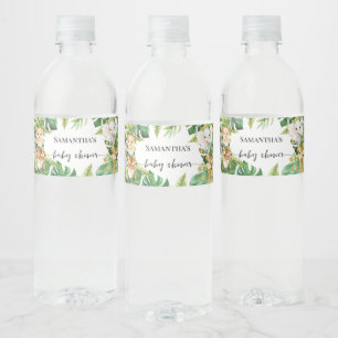 Étiquette Pour Bouteilles D'eau Baby shower Wild One Safari Animaux