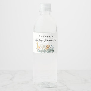 Étiquette Pour Bouteilles D'eau Baby shower Zoo Wild One