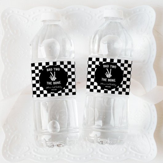 Étiquette Pour Bouteilles D'eau Bad Two The Bone Skeleton 2e fête d'anniversaire