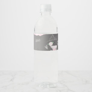 Étiquette Pour Bouteilles D'eau Bal de danseuse de Pink & Grey Couture